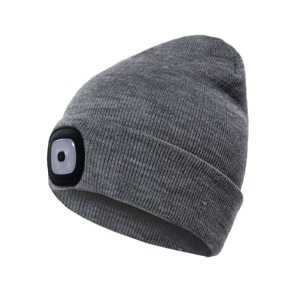 Factory Price LED Lighted Beanie Cap Hip Hop Men Knit Hat Winter Warm Hunting Camping Running Hat Gifts For Woman Man