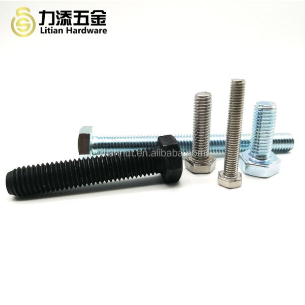 Stainless steel hex bolts black hex bolts galvanized hex bolts