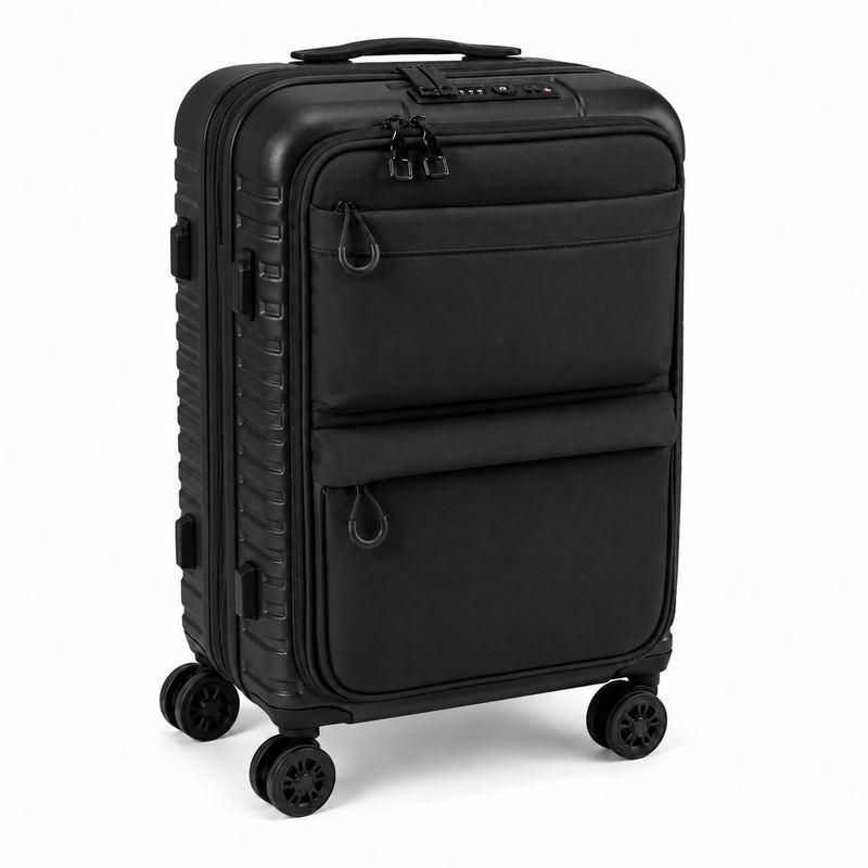 Expandable Front Opening Hard Soft Shell Carry On Luggage