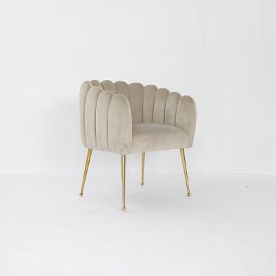Stainless Steel Legs European Armless Velvet Dining Room Chairs