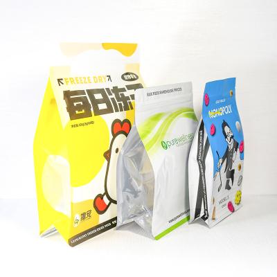 Conception de logo personnalisé Ressaillables de qualité alimentaire Ziplock en plastique à fond plat huit côtés de sceau sacs d'emballage alimentaire