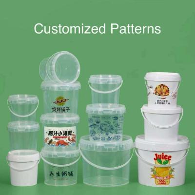 Wholesale Round 0.5-5 Liter Plastic Jerry Can Customizable Colors In Food Grade Clear Plastic Pail For Car Wash Eco-Friendly 1L Custom logo Disposable PP Juice Cup Clear Fruit Juice Cups Bucket