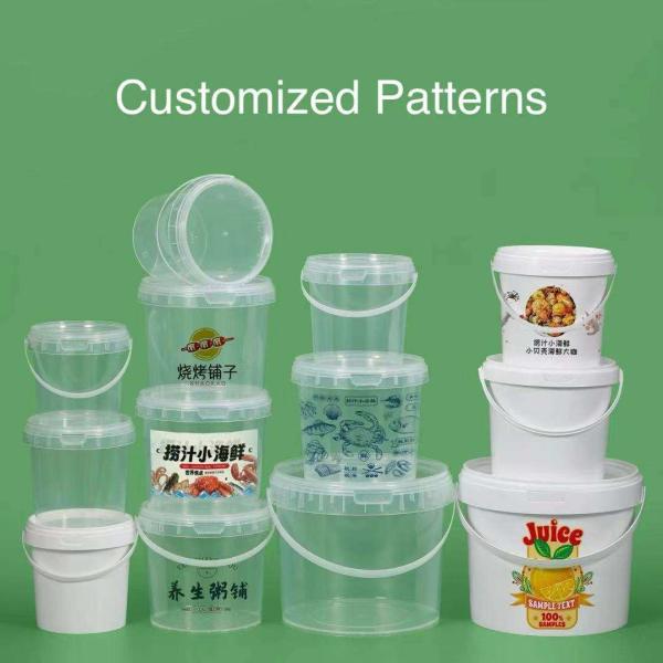 Wholesale Round 0.5-5 Liter Plastic Jerry Can Customizable Colors In Food Grade Clear Plastic Pail For Car Wash Eco-Friendly 1L Custom logo Disposable PP Juice Cup Clear Fruit Juice Cups Bucket