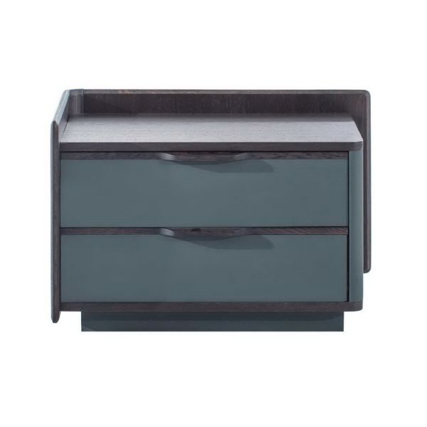 Luxury design Nightstand table by Oak wood furniture of Leather covered drawer panel made from China manufactuer