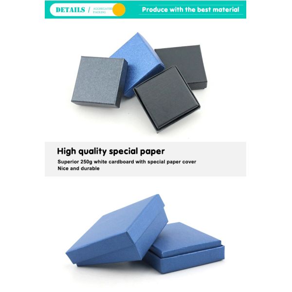 Varnished Kraft Paper Cardboard Jewelry Gift Boxes Bulk For Necklace Presentation Packaging