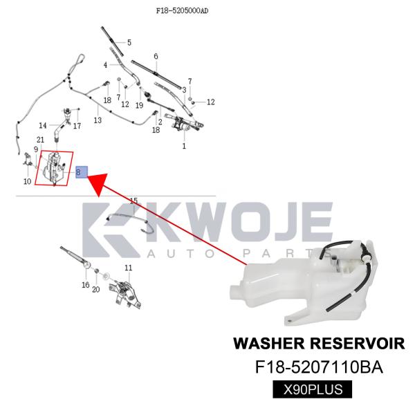 OEM F18-5207110BA WASHER RESERVOIR  for Jetour X90 PLUS