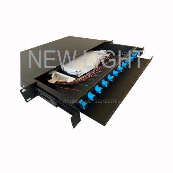 Single Mode Or Multimude Fiber Optic Patch Panel Rack Mount 1U 12 / 24 / 48 Fiber