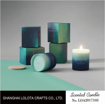 Gradient Color Soy Wax Handmade Jar Candles Aurora Sky Green Bottle Non Toxic