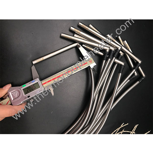 L-образный электрический нагреватель картриджа с гибкой металлической трубкой