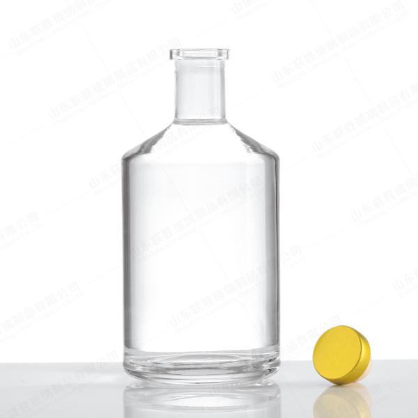 Bartop 700ml 750ml Garrafa de vidro preto transparente para gin nórdico Whiskey Vodka Rum