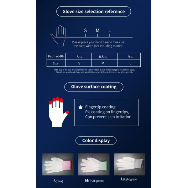 Противостатические перчатки ESD чистой комнаты ткани связали цену перчаток работы дешевую