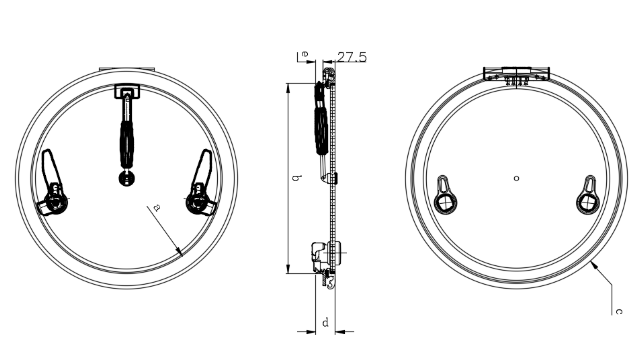 Ventana marina redonda de aluminio y acrílico, estanca, escotillas de cubierta, resistente a la corrosión