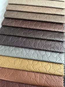 Knitted Abrasion Resistant Leather Look Fabric Faux Leather Upholstery Fabric