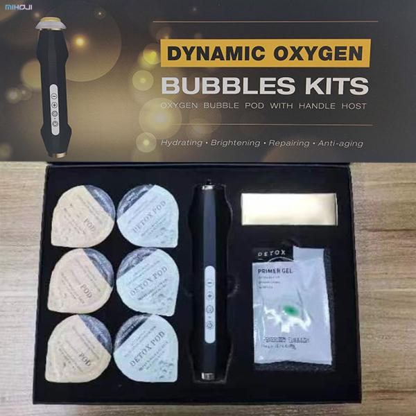 Rechargeable CO2 Oxygen Bubble Pen with 6 Pods & Gel and 2 Years Warranty for Home Use