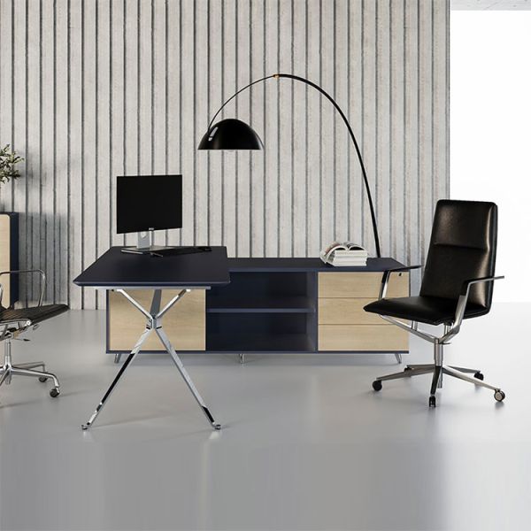 Толщина 25мм ОЭМ столов черного роскошного исполнительного офиса деревянная