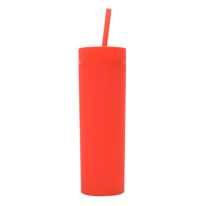 The Manufacturer's New Cross-border Modern And Simple Frosted Double-layer Plastic Cup Is A Universal And Portable 16OZ Straight Cup