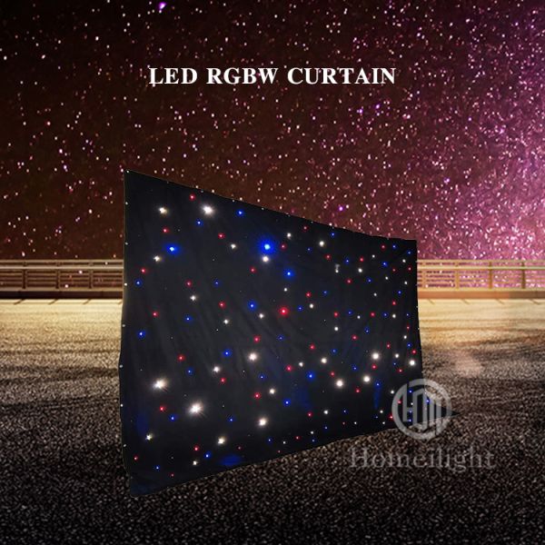 Customized LED star cloth backdrop curtain for indoor wedding party dj light