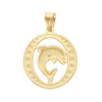 10k dos Tone Gold Dolphin Pendant, joyería animal del alcohol, regalos de la vida marina para ella con la cadena de 18 pulgadas