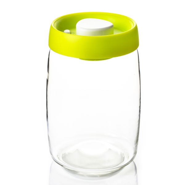 Wholesale Vacuum Jar Food Storage Canister Transparent Borosilicate Glass With Color Lid