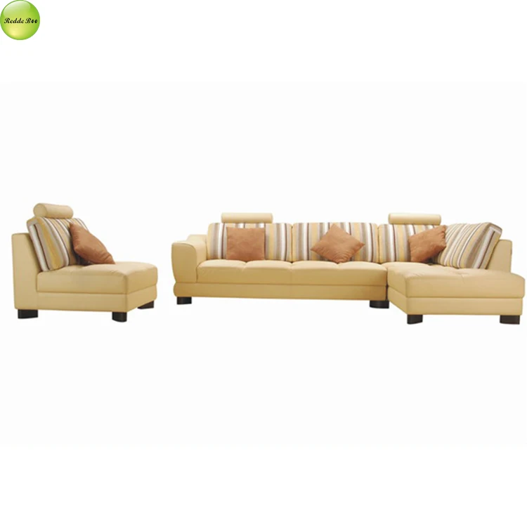 Redde Boo Adjustable Tufted Striped L Shaped Sectional Sofa Couch 8ft Left Facing