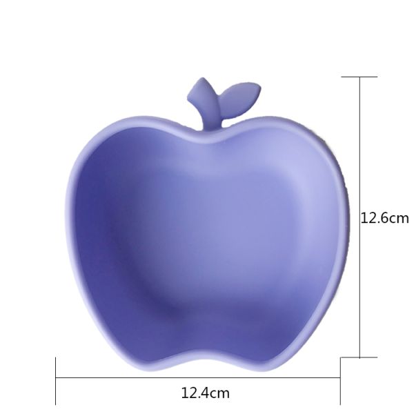 Suction Silicone Baby Tray Apple Shape Food Grade Self Feeding Bowl Eco Friendly