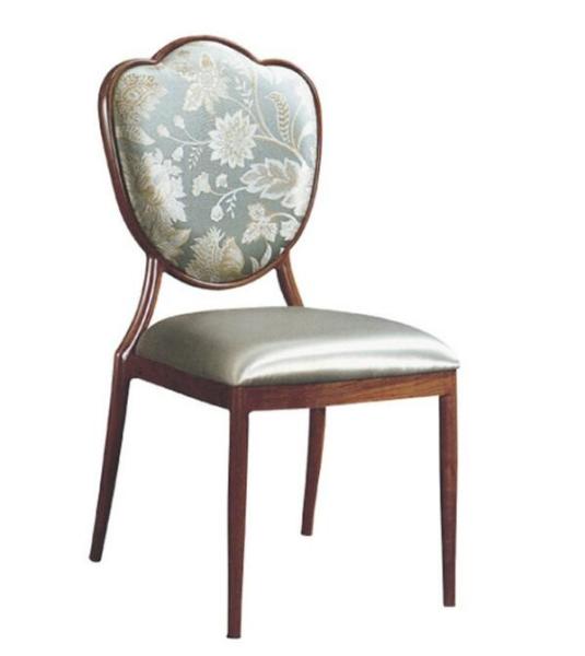 YLX-6018  Wood Imitation Round Tube Fan Shape Back Restaurant Dining Chair