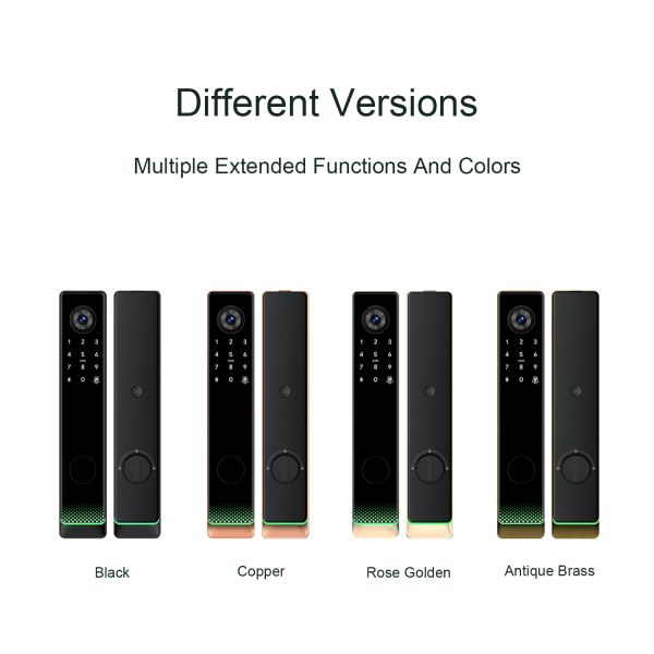 Liliwise Tuya Ttlock Automatic Biometric Lock Rfid Card Wifi App Ble Fingerprint Smart Door Lock With Camera