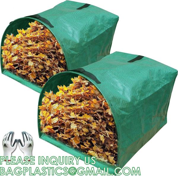 Heavy Duty Home and Yard Waste Bag 48-Gallon Woven Polypropylene, Reusable Lawn and Leaf Garden Bag with Reinforced