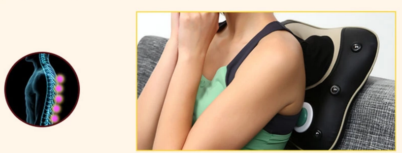 Novel Design Massage Pillow With Heat , Dustproof Lower Back Massage Pillow