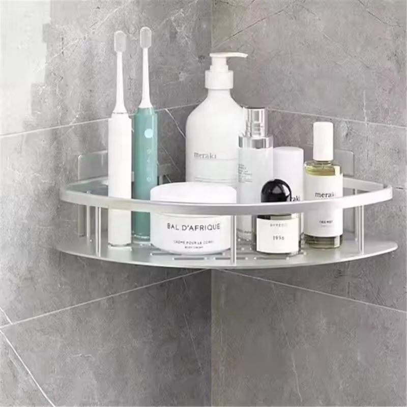 Durable Multiple Use Modern Wall Mounted Bathroom Toilet Aluminum Corner Shelf Storage Rack