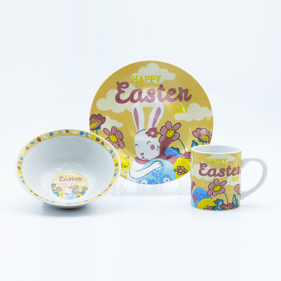 Easter Dinnerware  Dia 7.1*7cm 8.3cmH Mug Wholesale, Dia19.2*11.7cm 2.3cmH Plate And Dia 15.2*6.5cm 5.4H Bowl