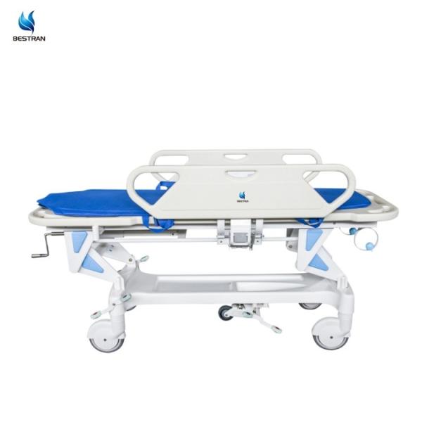 Adjustable Stretcher Trolley For Patients Hospital Gurney With Locking Wheels IV Pole