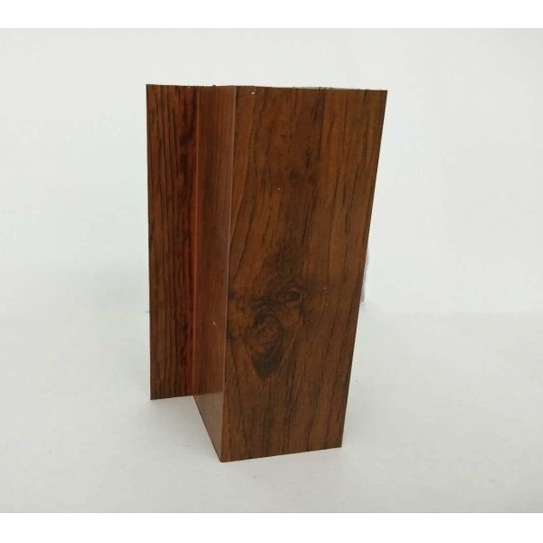 Brown Square Wood Finish Aluminium Profiles , Round For Sliding Glass Door