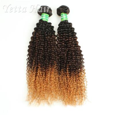 A onda peruana colorida do corpo do cabelo do Virgin/três tonifica extensões perversos do cabelo encaracolado