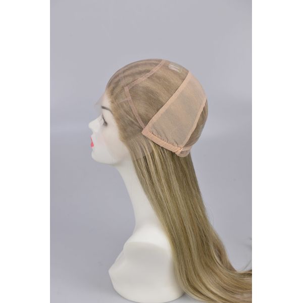 Medium Brown Lace Ladies Wigs Natural Hairline Real Hair Pieces