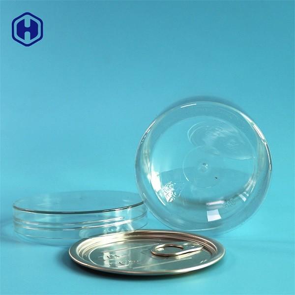 Screw Lid Type Clear Plastic Cans 16OZ 500ML With Aluminium EOE Top