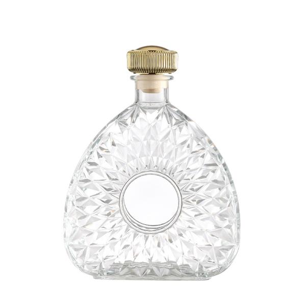 Tipo de vedação personalizável 250ml 750ml garrafa de vidro transparente de uísque para produtos personalizados
