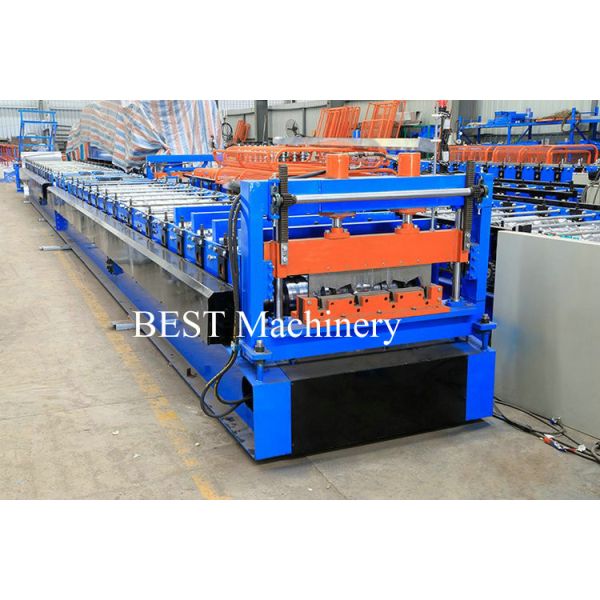 Floor Deck Roll Forming Machine Chain Or Gear Box Driven System Hydraulic Cutting Device