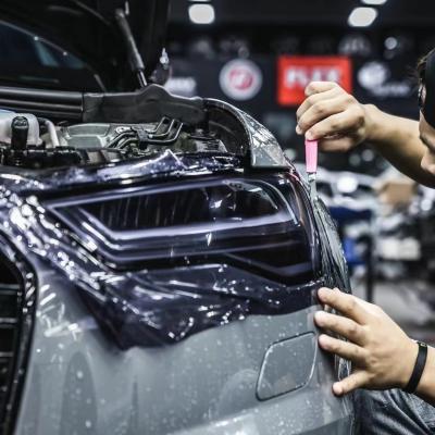 Scratch Resistant Car Lamp Film TPU PPF Car Wrap Headlight Protection Film For Car VIT 82% Hydrophobic
