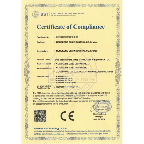 HongKong GLK Industrial Co., Limited Certifications