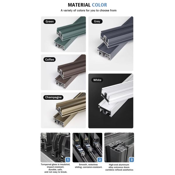 Modern Aluminum Casement Doors and Windows for Kitchen Use Waterproof Feature Home & Residential