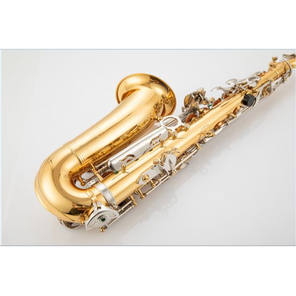 Musical instruments High F# Eb Key Golden Lacquer Alto Saxophone China Customized China Made Straight Saxophone
