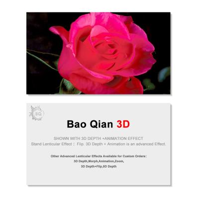 da aleta Lenticular do cartão 3D efeito em mudança 3D da espessura 89x68mm de 0.6mm