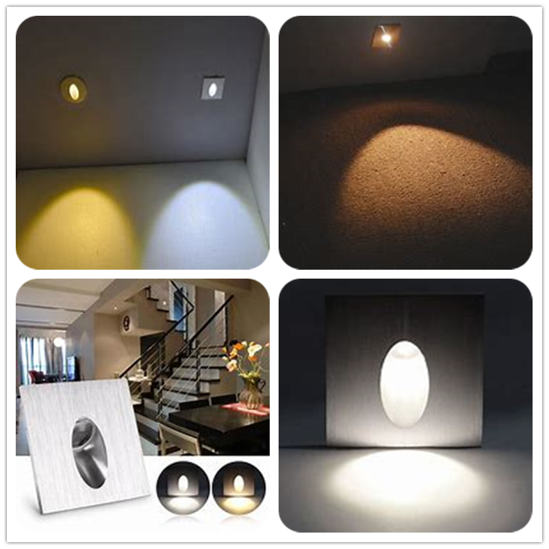 3000K Warm White Recessed LED Wall Lights Aluminum ABS International Wall Lighting