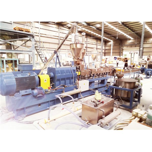 Low Noise Twin Screw Compounding Extruder , PP / PE Plastic Extrusion Machine