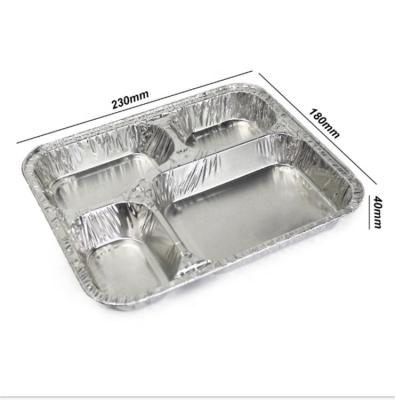 Convenient divided lunch box of aluminum foil tray take-out aluminium food