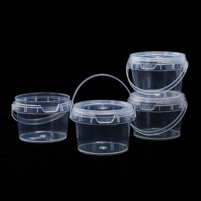 Clear Bucket With Lids - Plastic Food Storage Containers, Airtight Screw-On Lids - Freezer Safe Ice Cream Bucekts, Food Grade Reusable Containers For Kitchen