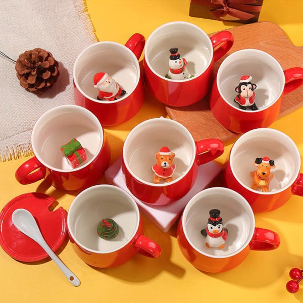 Customized Handmade Ceramic Mug Cute Animal 3D Drinking Cups for Tea Coffee Gift