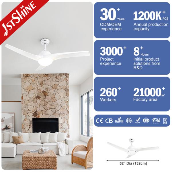 Remote Control Living Room Ceiling Fan 52 Inch Simple Plastic DC 6 Speeds Mulit Colors/OEM