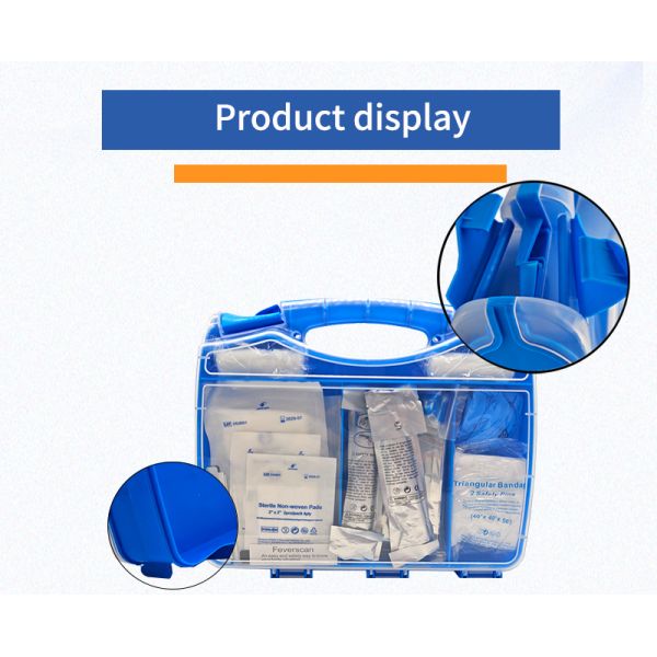 44x10x27cm Portable At Home Emergency Kit Customized Logo First Aid Devices Case Blue